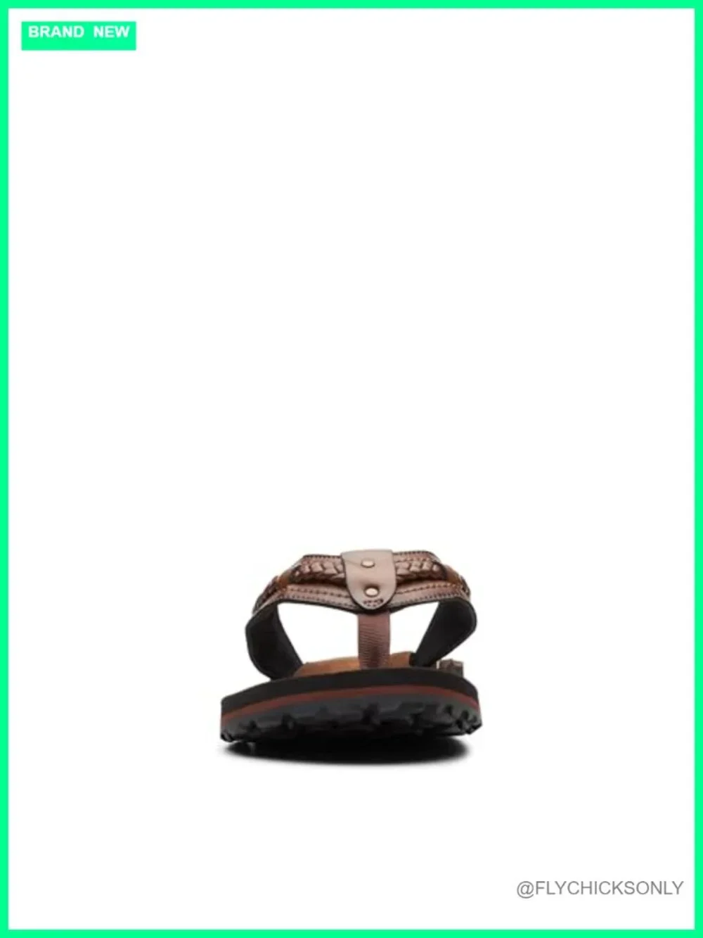 Faux Leather Braided Flip Flops with Cushion Soft Comfort